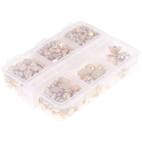 Sewroro 1 Schachtel Simulierte Perlen Nail Art Charms Teiliges Set Halbrunden Selbstklebenden Hochwertigen Kunststoffperlen für Kreative DIY Nail Art und Bastelprojekte von Sewroro