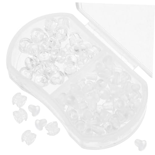 Sewroro 1 Schachtel Transparent Leichte Ohrstecker Verschlüsse aus Hautfreundlichem Material Flexible und Robuste Ohrschmuck Rücken für Mehrere Ohrlöcher und DIY Schmuckherstellung von Sewroro
