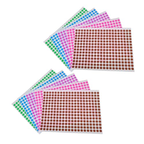 Sewroro 10 Blatt Bögen Selbstklebende Runde Farbcodierungsaufkleber Ablösbare Bunte Klebepunkte in Farben Kleine Etiketten für Büro Schule Kalender und DIY organisation von Sewroro