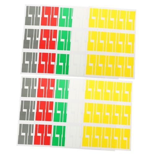 Sewroro 10 Blatt Farbige Selbstklebende Kabel Etiketten Wasserfest und Reißfest mit Farben Weiß Gelb Grün Rot Bedruckbar für Kabelmanagement und Netzwerkkabel Beschriftung im Büro und von Sewroro