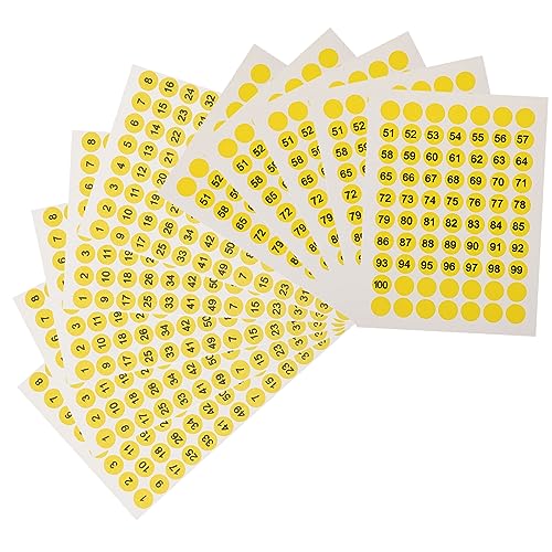 Sewroro 10 Blatt Runde Nummernaufkleber Selbstklebende Digitale Etiketten für Management Klassenzimmer und Organisation Gelb mit Schwarzer Vielseitig Einsetzbar für Zuhause und Büro Sewroro 10 Blatt Runde Nummernaufkleber Selbstklebende Digitale Etiketten für Management Klassenzimmer und Organisation Gelb mit Schwarzer Vielseitig Einsetzbar für Zuhause und Büro von Sewroro