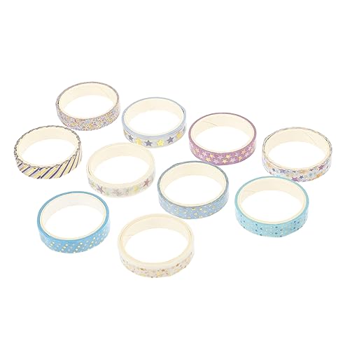 Sewroro 10 Rollen Washi Tape Set Dekorative Goldfolie und Klebebänder für Scrapbooking Journaling und DIY Handwerk Vielseitige Anwendung für Party und Handbuchdekoration von Sewroro
