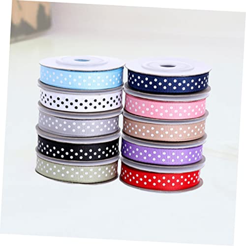 Sewroro 10 Rollen Yards Gepunktetes Ripsband Geschenkband in Mischfarben Strapazierfähiges Satinband für Geschenkverpackung DIY Schleifen Partydekoration und Bastelprojekte Sewroro 10 Rollen Yards Gepunktetes Ripsband Geschenkband in Mischfarben Strapazierfähiges Satinband für Geschenkverpackung DIY Schleifen Partydekoration und Bastelprojekte von Sewroro