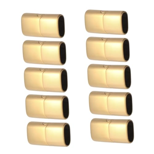 Sewroro 10 Stück 316 Verschlusskonverter Schließe Flacharmbandverschlüsse Wohnung Schnalle Schmuck Armbänder schmuckverschlüsse goldfarbe Magnetverschluss Kordelende Golden von Sewroro