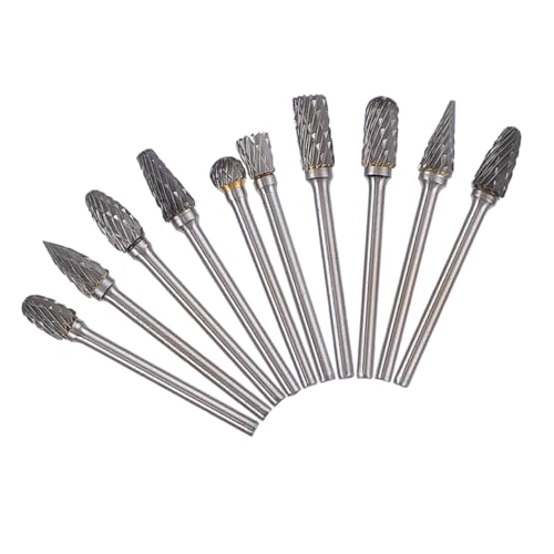 Sewroro 10 Stück Doppelschnitt Wolframkarbid Bits für Präzises Schnitzen und Schleifen für Holz und Metallbearbeitung von Sewroro
