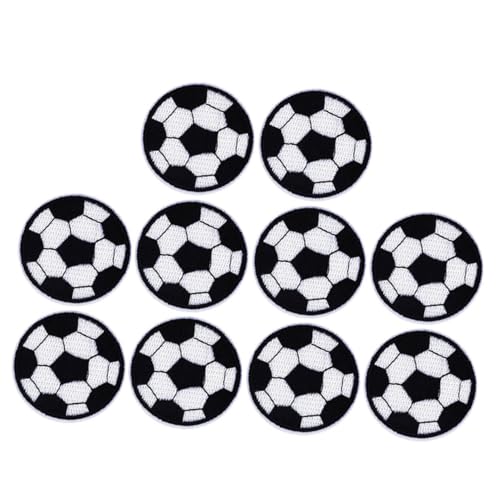 Sewroro 10 Stück Fußball Aufnäher zum Aufbügeln Kompakte Leichte Stickflecken für Kleidung Mützen Schuhe Praktische und Strapazierfähige DIY Patches Vielseitig Verwendbar von Sewroro