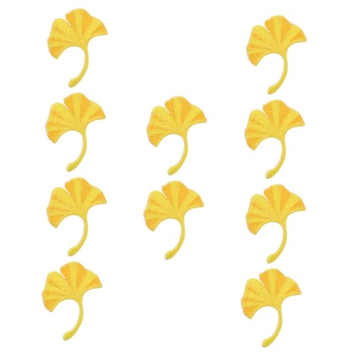 Sewroro 10 Stück Ginkgo Aufnäher Selbstklebende Stickerei Patches zum Aufbügeln für Kleidung Taschen und DIY Bastelprojekte Langlebig und Dekorativ von Sewroro