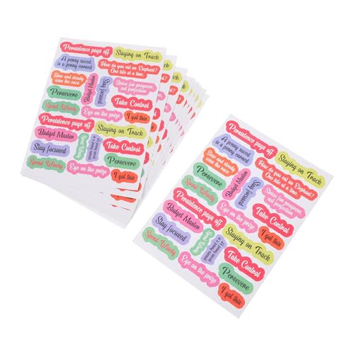 Sewroro 10 Stück Handbook -Label Aufkleber Scrapbook-Etiketten dekorative Aufkleber Handkontoaufkleber Kategorie Aufkleber Etiketten für Budgetbinder Geldaufkleber beschichtetes Papier von Sewroro