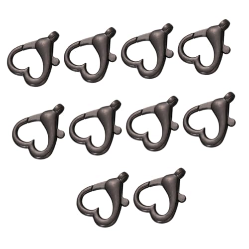Sewroro 10 Stück Herz Karabinerverschluss Klein Geformt Lustige Schlüsselanhängerteile Schlüsselkettenteile Taschenschnallen Teile Für Schlüsselringe Selber Machen Black Legierung von Sewroro