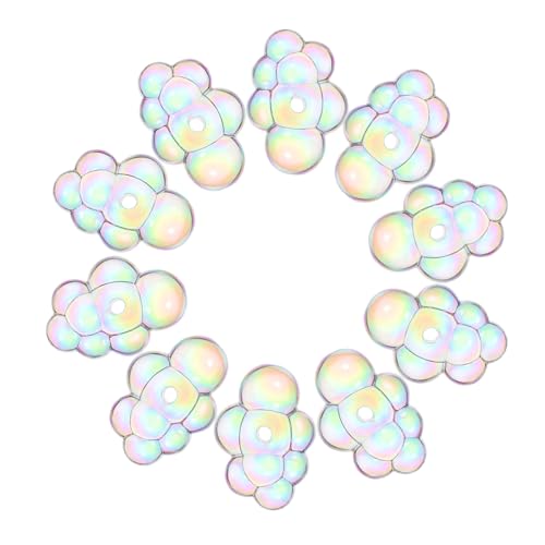 Sewroro 10 Stück Teiliges Acryl Cloud Charms Kleine Spacer Perlen für DIY Schmuck Robuste Farbintensive Wolkenperlen zum Auffädeln von Armbändern Halsketten Ohrringen Bastelzubehör von Sewroro