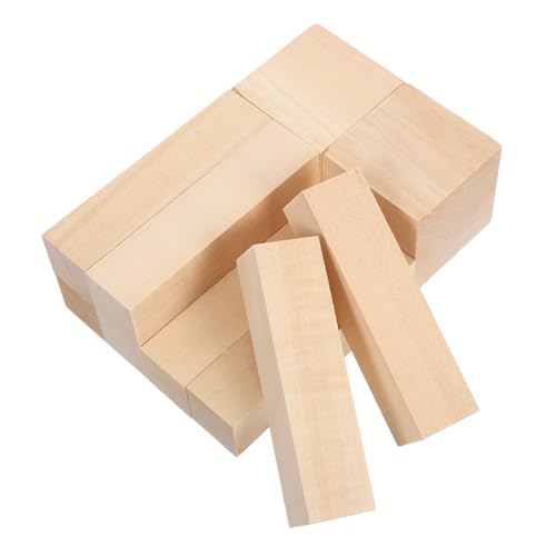 Sewroro 10 Stück Teiliges Basswood Schnitzholz Stabile Holzblöcke mit Natürlicher Maserung Unbehandelt für Präzises Schnitzen für DIY Bastelprojekte Kunstwerke und Holzschnitzerei für von Sewroro