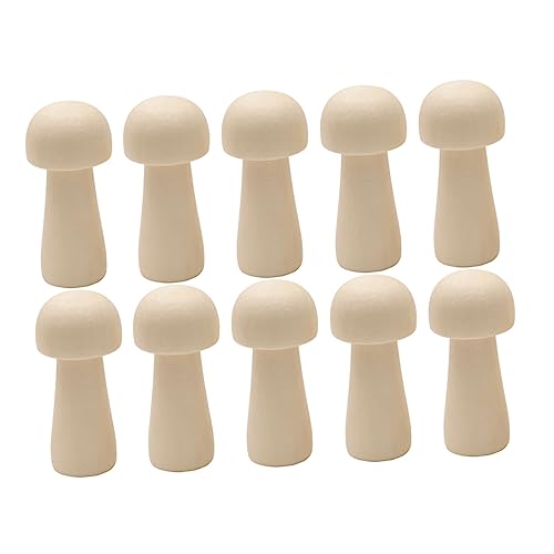 Sewroro 10 Stück Teiliges DIY Holzpilz Naturbelassene Glatte Holzpilzköpfe zum Bemalen Kindgerechtes Bastelspielzeug Kreativität und Feinmotorik bei Kindern von Sewroro