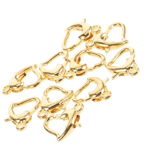 Sewroro 10 Stück Teiliges DIY Schmuckverschluss Herz lobster Karabiner Stabile Verbindung für Halsketten Armbänder Installieren und Einhändig Bedienbar Vielseitig für Schmuckreparatur von Sewroro