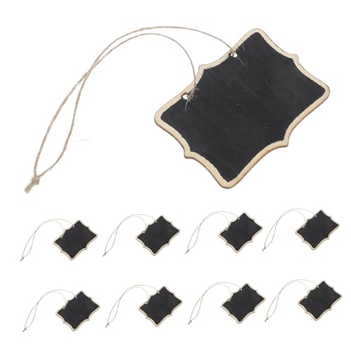 Sewroro 10 Stück Teiliges Doppelseitiges Mini Kreidetafel aus Holz mit Aufhängeschnur Wiederbeschreibbare Kleine Tafeln für Hochzeit Party Marktstände und Vielseitige Dekoration von Sewroro