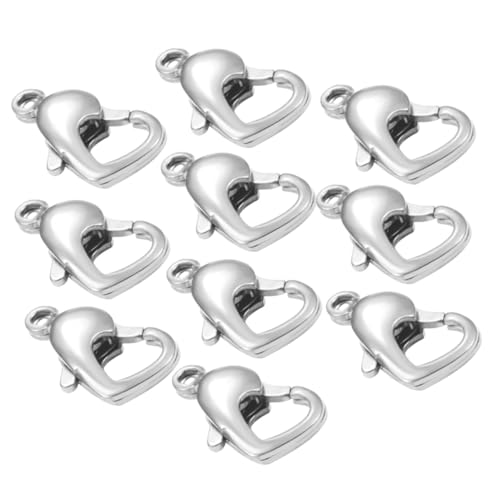 Sewroro 10 Stück Teiliges Edelstahl Herzform Schmuckverschluss Poliert Glänzend Einfach zu Montieren für DIY Halsketten und Armbänder Praktisches Zubehör zur Schmuckherstellung Sewroro 10 Stück Teiliges Edelstahl Herzform Schmuckverschluss Poliert Glänzend Einfach zu Montieren für DIY Halsketten und Armbänder Praktisches Zubehör zur Schmuckherstellung von Sewroro