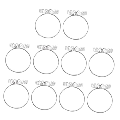 Sewroro 10 Stück Teiliges Edelstahl Ringrohlinge Ringbasis für DIY Schmuckherstellung Innenmaß Finger Ring Blank Lünette für Individuelle Cabochon ringe und Kreative Designs von Sewroro