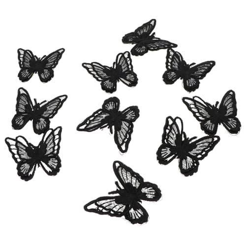 Sewroro 10 Stück Teiliges Gestickte Schmetterlings Patches zum Aufbügeln Doppellagige DIY Stoffaufnäher in Schwarz Selbstklebend für Kleidung Taschen Jeans und Kreative Textilgestaltung Sewroro 10 Stück Teiliges Gestickte Schmetterlings Patches zum Aufbügeln Doppellagige DIY Stoffaufnäher in Schwarz Selbstklebend für Kleidung Taschen Jeans und Kreative Textilgestaltung von Sewroro