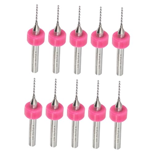 Sewroro 10 Stück Teiliges Hartmetall Pcb Mikrobohrer Set Scharfe Gravurspitze Hohe Verschleißfestigkeit Geräuscharmes Bohren Geeignet für Leiterplatten Cnc Kunststoff und Zufällige Farbe von Sewroro