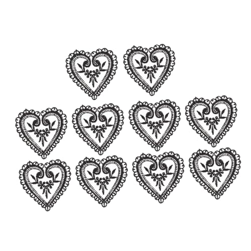 Sewroro 10 Stück Teiliges Herz Spitzenstoff Patches zum Aufnähen Bestickte DIY Applikationen für Kleidung Taschen Fleckenabdeckung und Dekoration Schwarz Sewroro 10 Stück Teiliges Herz Spitzenstoff Patches zum Aufnähen Bestickte DIY Applikationen für Kleidung Taschen Fleckenabdeckung und Dekoration Schwarz von Sewroro