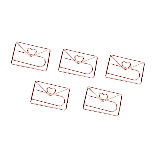 Sewroro 10 Stück Teiliges Herzförmige Metall Büroklammern Roségold Umschlag Design als Notiz Foto und Lesezeichenclips für Büro Schule und Zuhause Stabile Dokumentenhalter von Sewroro