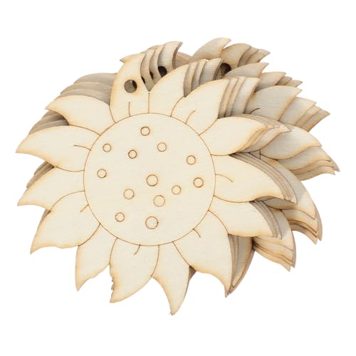 Sewroro 10 Stück Teiliges Holzblumen zum Bemalen Stabile DIY Holzscheiben für Kreative Holzfiguren zum Basteln Handgefertigte Holzstücke Dekorative Blumenform für Malprojekte von Sewroro