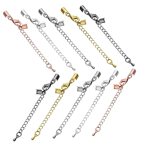 Sewroro 10 Stück Teiliges Kettenverlängerungen mit Karabinerhaken Verschlüssen für Schmuckherstellung Hochwertige Langlebige Ketten für Armbänder und Handgefertigt und Hautverträglich von Sewroro