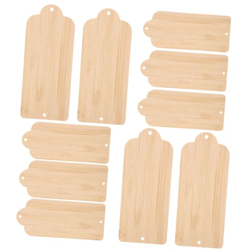 Sewroro 10 Stück Teiliges Rechteckige Bambus Lesezeichen Blanko Leichte DIY Bastelchips aus Naturbelassenem Bambus Bemalbar für Geschenkanhänger und Dekorationen von Sewroro