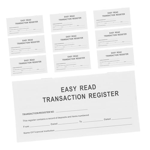 Sewroro 10 Stück Teiliges Scheckbuch register Blanko Transaktionslogbuch mit Kalender Kompaktes Papier checkregister für Persönliche und Geschäftliche Finanzverwaltung Unterwegs Sewroro 10 Stück Teiliges Scheckbuch register Blanko Transaktionslogbuch mit Kalender Kompaktes Papier checkregister für Persönliche und Geschäftliche Finanzverwaltung Unterwegs von Sewroro