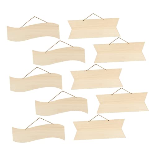Sewroro 10 Stück Teiliges Unbehandeltes Holzschild für DIY Kunsthandwerk Hängende Dekoration für Hochzeiten Geschäfte und Zuhause zum Schreiben und Gestalten von Sewroro
