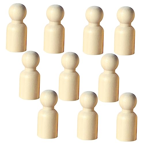 Sewroro 10 Stück Teiliges Unbemalte Holzfiguren zum Bemalen Glatte Oberfläche Leichte DIY Holzpuppen für Langlebige Handgefertigte Mini Holzpuppen für Kreative Bastelarbeiten und von Sewroro