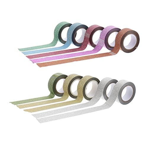 Sewroro 10 Stück Teiliges Washi Tape mit Buntem Glitter Dekoratives Ablösbares Klebeband für Scrapbooking DIY Bastelprojekte Kalender Planer und Tagebücher Sewroro 10 Stück Teiliges Washi Tape mit Buntem Glitter Dekoratives Ablösbares Klebeband für Scrapbooking DIY Bastelprojekte Kalender Planer und Tagebücher von Sewroro