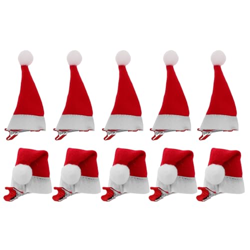 Sewroro 10 Stück Weihnachts-haarspangen in Form Einer Weihnachtsmannmütze, Rote Stoff-haarnadeln mit Krokodilklemme, Haarschmuck für Weihnachtsfeiern Sewroro 10 Stück Weihnachts-haarspangen in Form Einer Weihnachtsmannmütze, Rote Stoff-haarnadeln mit Krokodilklemme, Haarschmuck für Weihnachtsfeiern von Sewroro