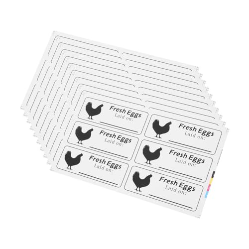 Sewroro 100 Blatt Selbstklebende Beschreibbare Etiketten für Eierkartons Frische Eier Aufkleber für Hühnerfarm Organisation für Eierverpackungen von Sewroro
