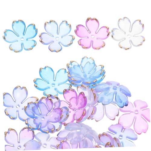 Sewroro 100 Stück Acryl Perlen Kirschblüte Petal Mini Blumen Spacer Charms mit Farbverlauf Blau zum Schmuck Basteln für Armbänder Halsketten Ohrringe Sewroro 100 Stück Acryl Perlen Kirschblüte Petal Mini Blumen Spacer Charms mit Farbverlauf Blau zum Schmuck Basteln für Armbänder Halsketten Ohrringe von Sewroro