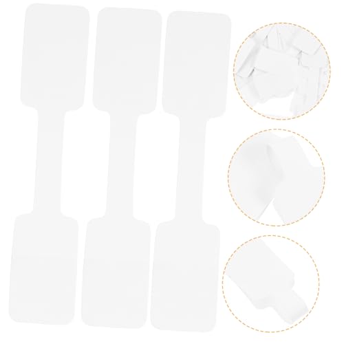 Sewroro 100 Stück Aufkleber für Schmucketiketten Tag-Aufkleber Mini-Aufkleber Preissticker für Schmuck Klebeetiketten für Schmuck leere Schmucketiketten Ringanhänger zum Aufhängen Weiß von Sewroro