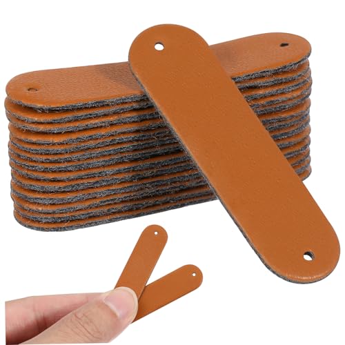 Sewroro 100 Stück Blanko Lederetiketten Kleideretiketten Hutanhänger Schlichte Bastelanhänger Zum Nähen Personalisieren Zum Gravieren Hellbraun Kleidungsanhänger Kleidungsstück von Sewroro