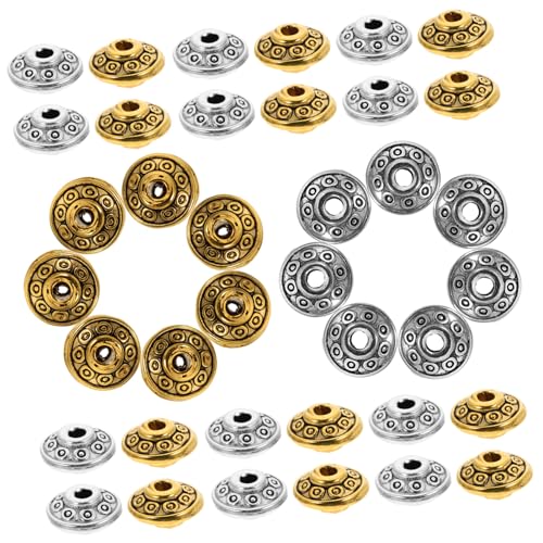 Sewroro 100 Stück Flache Spacer Perlen aus Langlebiger Legierung Runde Ufo Form Vielseitige DIY Schmuckherstellung Zubehör für Halsketten Armbänder Leichte Bastelperlen für Inspirierendes von Sewroro
