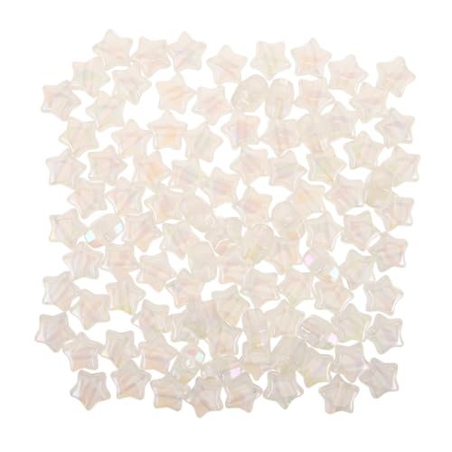 Sewroro 100 Stück Frostige Sternform Schmuckperlen Kunststoff Sternförmige Spacer Beads für DIY Halsketten Armbänder Ohrringe Kreative Bastelzubehör von Sewroro