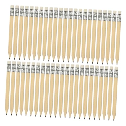 Sewroro 100 Stück Golfbleistifte mit Radiergummi Mini Holzbleistifte Naturfarbe für Schule Büro und Kreative Projekte für Schreiben Zeichnen und Skizzieren von Sewroro