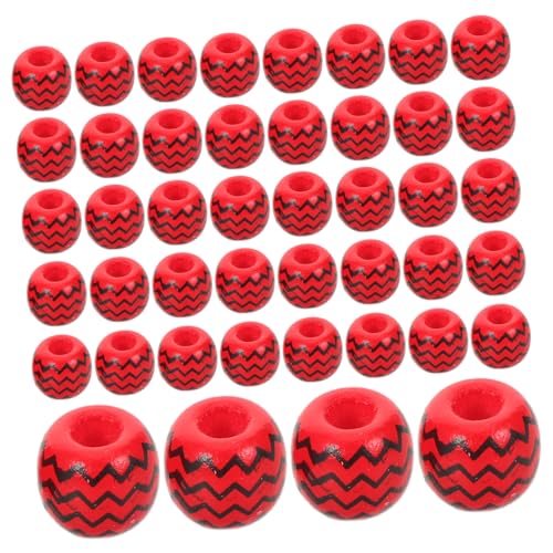 Sewroro 100 Stück Große Holzperlen Natürliche Runde Wellenmuster Spacer Beads für DIY Schmuckherstellung Handgemachte Bastelperlen für Halsketten und Armbänder von Sewroro