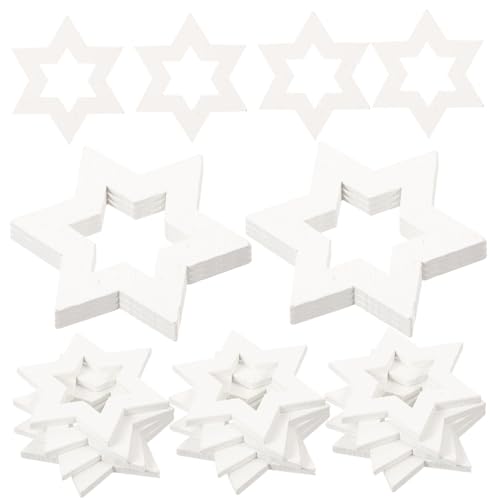 Sewroro 100 Stück Hölzerne Hexagramm Scheiben Unvollendete Holz Ausschnitte für DIY Deko Bastelmaterial für Feste Hochzeiten und Weihnachtsdekoration Sewroro 100 Stück Hölzerne Hexagramm Scheiben Unvollendete Holz Ausschnitte für DIY Deko Bastelmaterial für Feste Hochzeiten und Weihnachtsdekoration von Sewroro