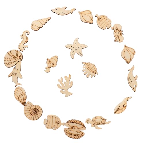 Sewroro 100 Stück Holz Meerestiere Bastelset Unbemalte Holzscheiben mit Niedlichen Fischen Delfinen Schildkröten Seestern für DIY Holzverzierungen Malen und Dekorieren Sewroro 100 Stück Holz Meerestiere Bastelset Unbemalte Holzscheiben mit Niedlichen Fischen Delfinen Schildkröten Seestern für DIY Holzverzierungen Malen und Dekorieren von Sewroro
