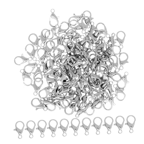 Sewroro 100 Stück Karabinerverschlüsse aus Zinklegierung Langlebige Schmuckverschlüsse für Halsketten und Armbänder Drehbare DIY Schmuckzubehör für Handgefertigte Ketten und von Sewroro