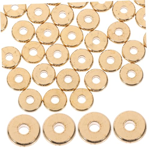 Sewroro 100 Stück Kleine Flache Kupfer Abstandsperlen für Schmuckherstellung Lose Metallperlen im Einfachen Stil Robuste DIY Perlen für Armbänder und Bastelprojekte von Sewroro