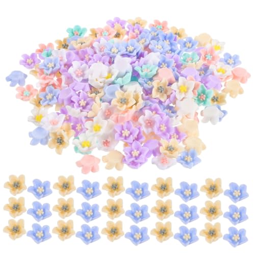 Sewroro 100 Stück Kleine Harzblumen Anhänger für Diy Schmuckherstellung Scrapbooking und Handyhüllen Dekoration Bunte Blumenperlen für Kreative Bastelprojekte von Sewroro