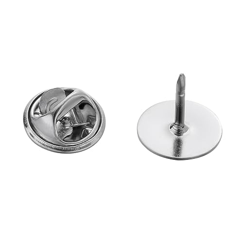 Sewroro 100 Stück Krawattennadel Rückseiten Schmetterlingsverschluss Nickelbasis für Anstecker Abzeichen DIY Schmuckherstellung Einfache Anwendung ohne Werkzeuge von Sewroro