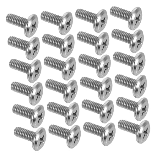 Sewroro 100 Stück Kreuzschlitz Flachkopfschrauben Nickel für Möbelmontage Robuste Möbelbeschläge für Schrank Tisch und Bettgestell von Sewroro