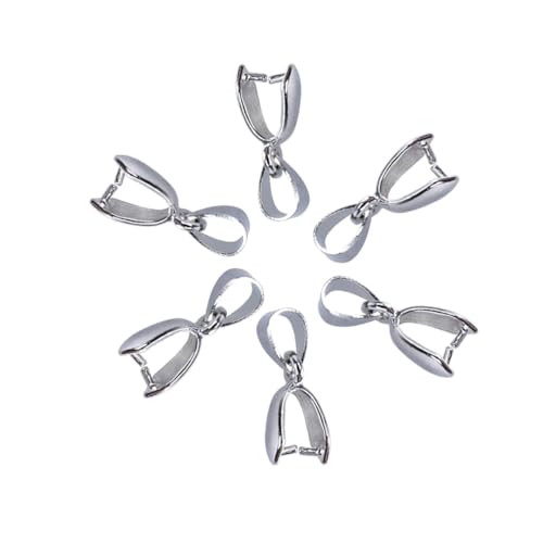 Sewroro 100 Stück Metall Pinch Clasp Bails Schmuckverbinder DIY Zubehör aus Messing Silberfarben für Schmuck Selber Machen Anhänger Karabinerhaken Alternative Sewroro 100 Stück Metall Pinch Clasp Bails Schmuckverbinder DIY Zubehör aus Messing Silberfarben für Schmuck Selber Machen Anhänger Karabinerhaken Alternative von Sewroro