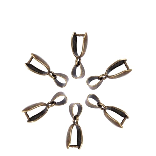 Sewroro 100 Stück Metall Pinch Clip Verschluss Bronze DIY Schmuckanhänger Verbinder Langlebig Rostfrei Messing Schmuckzubehör für Individuelle Schmuckherstellung von Sewroro