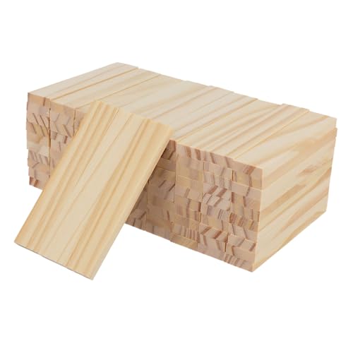 Sewroro 100 Stück Rechteckige Holzstäbe für Bastelprojekte für Kindergarten und DIY Fördert Fantasie und Handwerkliche Fähigkeiten von Sewroro